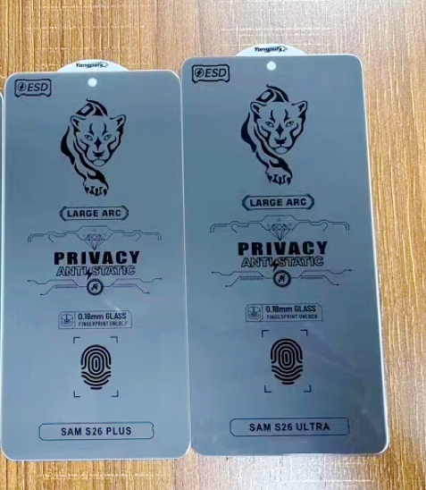 Privacy Fingerprint Unlock Borderless Full Glue Curved Tempered Glass Screen Protector for S24 ULTRA