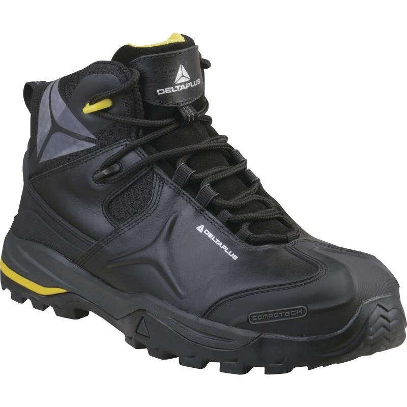 Striped Tongue, Anti Fatigue Adhesive PU Midsole, Shock-absorbing Safety Shoes in the Heel