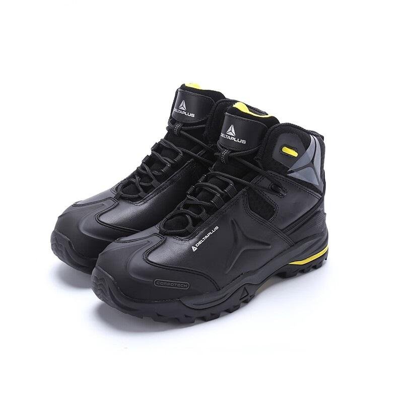 Striped Tongue, Anti Fatigue Adhesive PU Midsole, Shock-absorbing Safety Shoes in the Heel