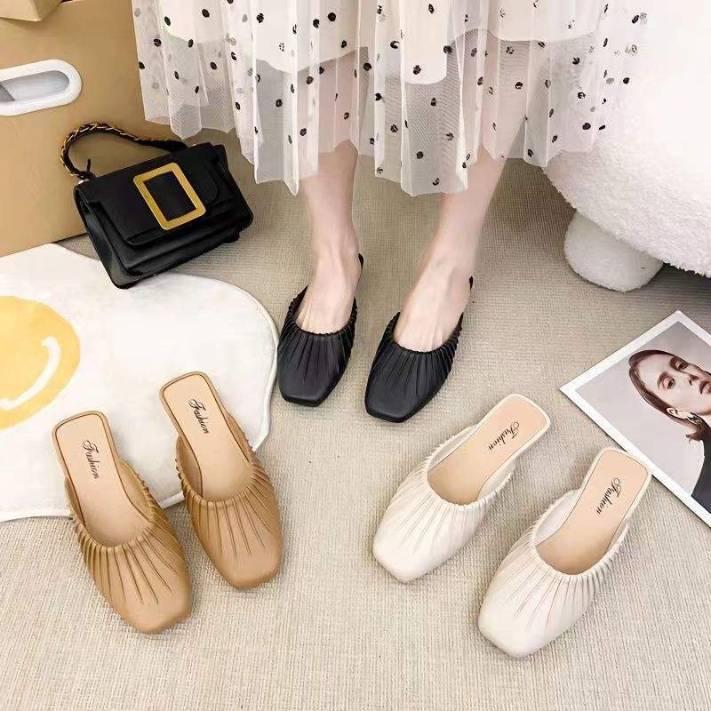 New LFu Women's British Single Shoes Internet Famous Models Waterproof Low Top Loafers Buckle Closure Summer Soft Soled