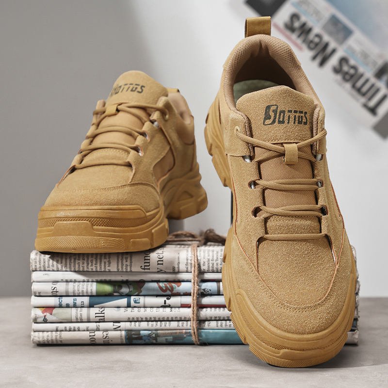 Labor Protection Men Spring Autumn Winter Lace-up New Fashion Trend Mesh Breathable Work Site Anti-slip Wear-resistant Tooling