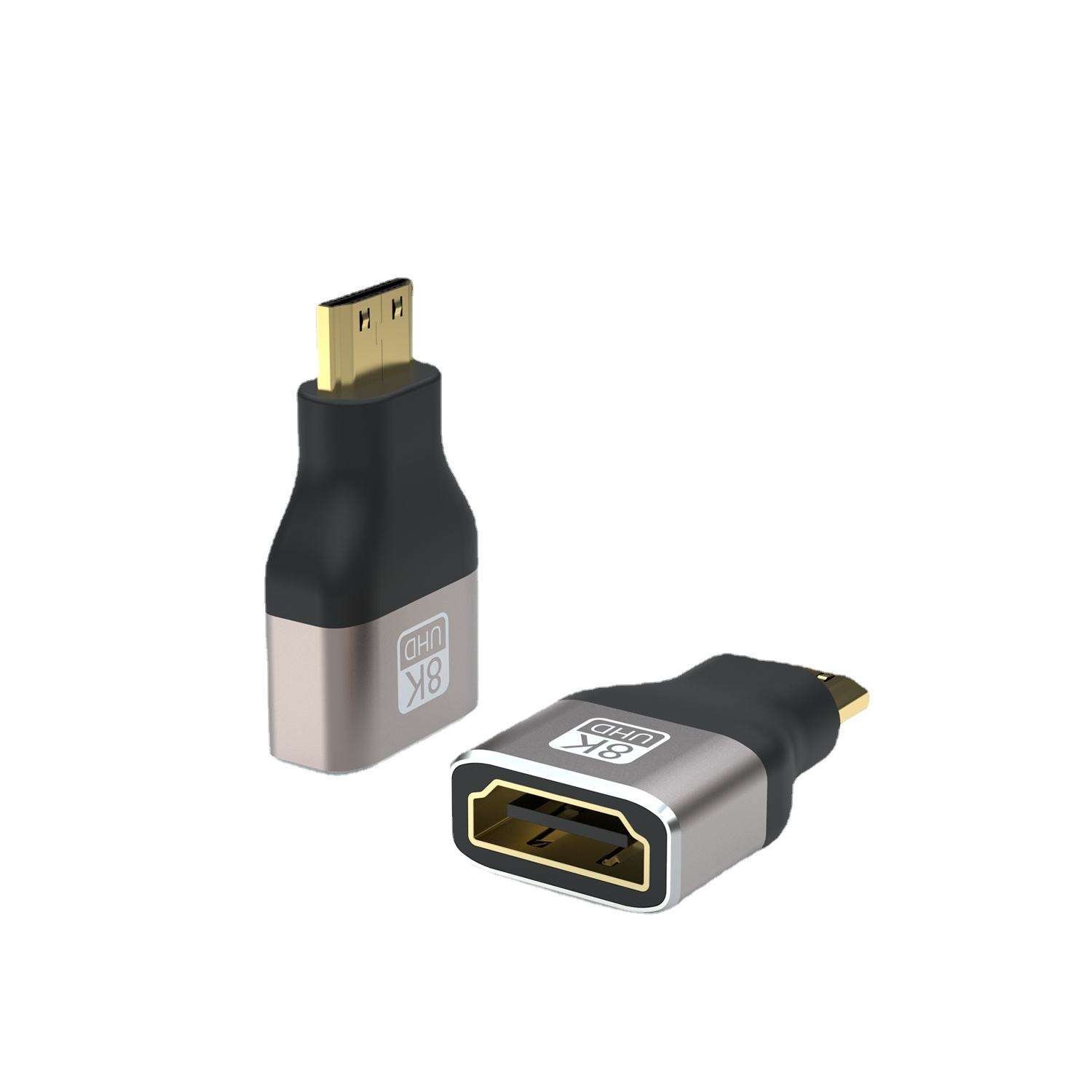 NKIWI 8K Mini HDMI-Compatible Universal Travel Adapter Aluminum Alloy Body Gold Plated OTG for Laptop Type-A/Micro for Type-C