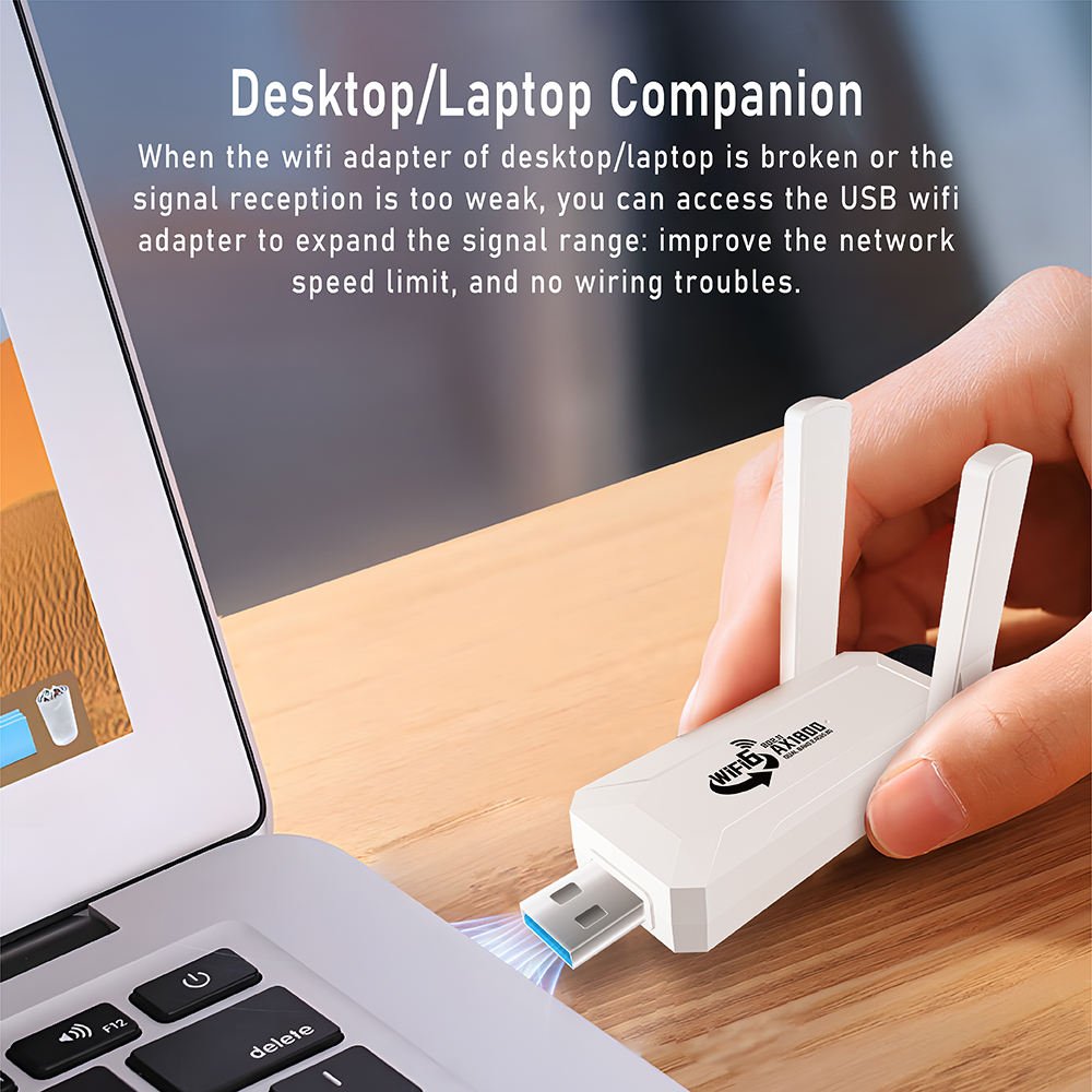Portable 2.4G Dual-Band Gigabit WiFi6 Receiver Transmitter External Wireless Network Card for Laptop Use in Stock
