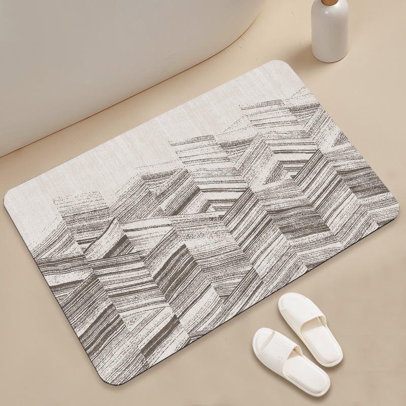 YOULLTAN New Style Diatom Mud Shower Mat Non-Slip Water Absorbent Resistant Bathroom Rugs Quick Dry Rubber Bath Mats