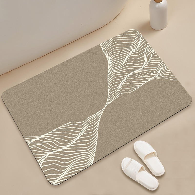 YOULLTAN New Style Diatom Mud Shower Mat Non-Slip Water Absorbent Resistant Bathroom Rugs Quick Dry Rubber Bath Mats