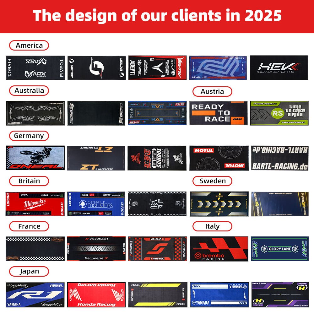 Custom Moto Pit Mat 100% Rubber Garage Motorcycle Mats Waterproof Floor Go Kart Pit Floor Moto Rugs