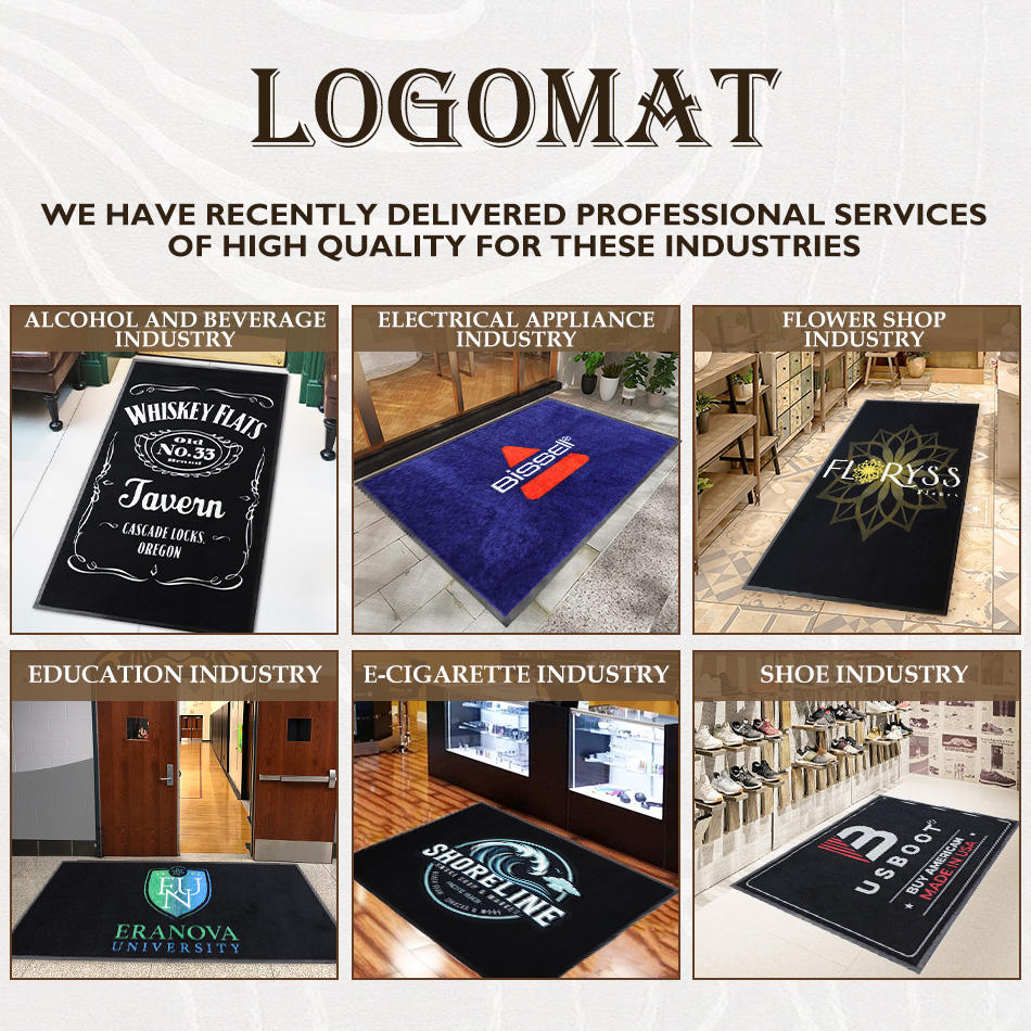 Custom Logo Outdoor Rug for Business Entrance Rubber Door Mat with Branding Personalized Anti-Slip Welcome Carpet for Commercial