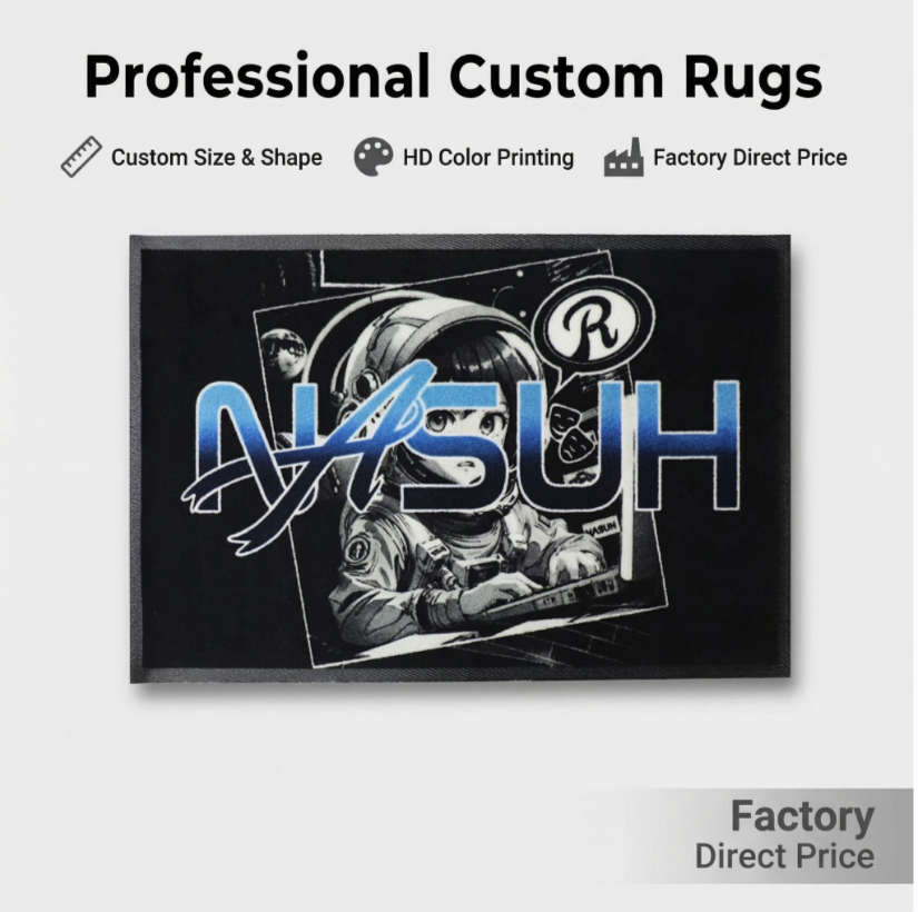 Custom Logo Outdoor Rug for Business Entrance Rubber Door Mat with Branding Personalized Anti-Slip Welcome Carpet for Commercial