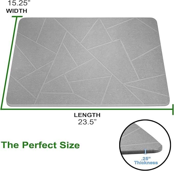 Premium Water Absorbent Mat Engraved Diatom Bathroom Bath Mat Stone Quick Dry