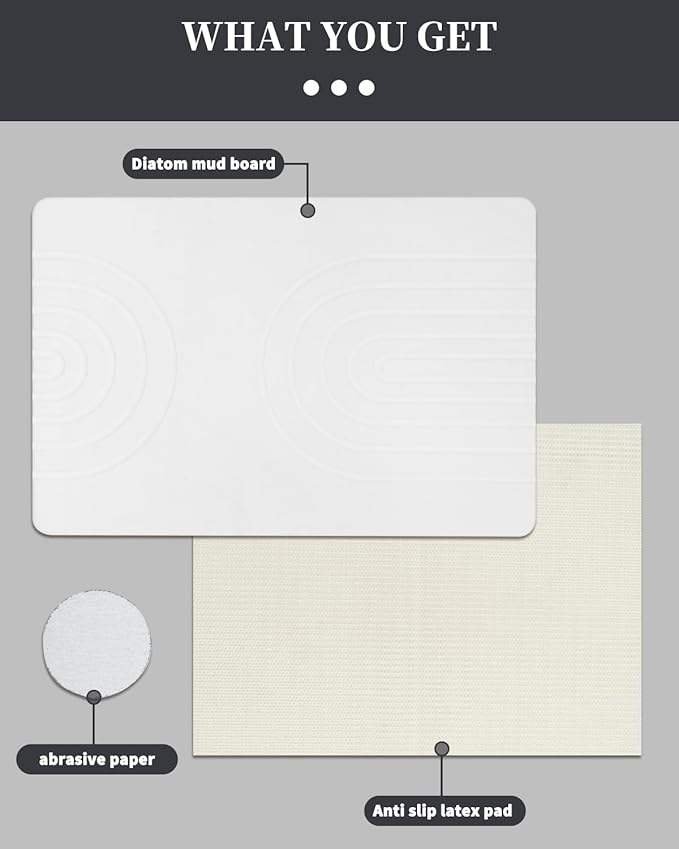 Morden Luxury Engraved Diatomaceous Earth Bath Mats Water Absorbent Quickly and Drying Fast Bathroom Mat