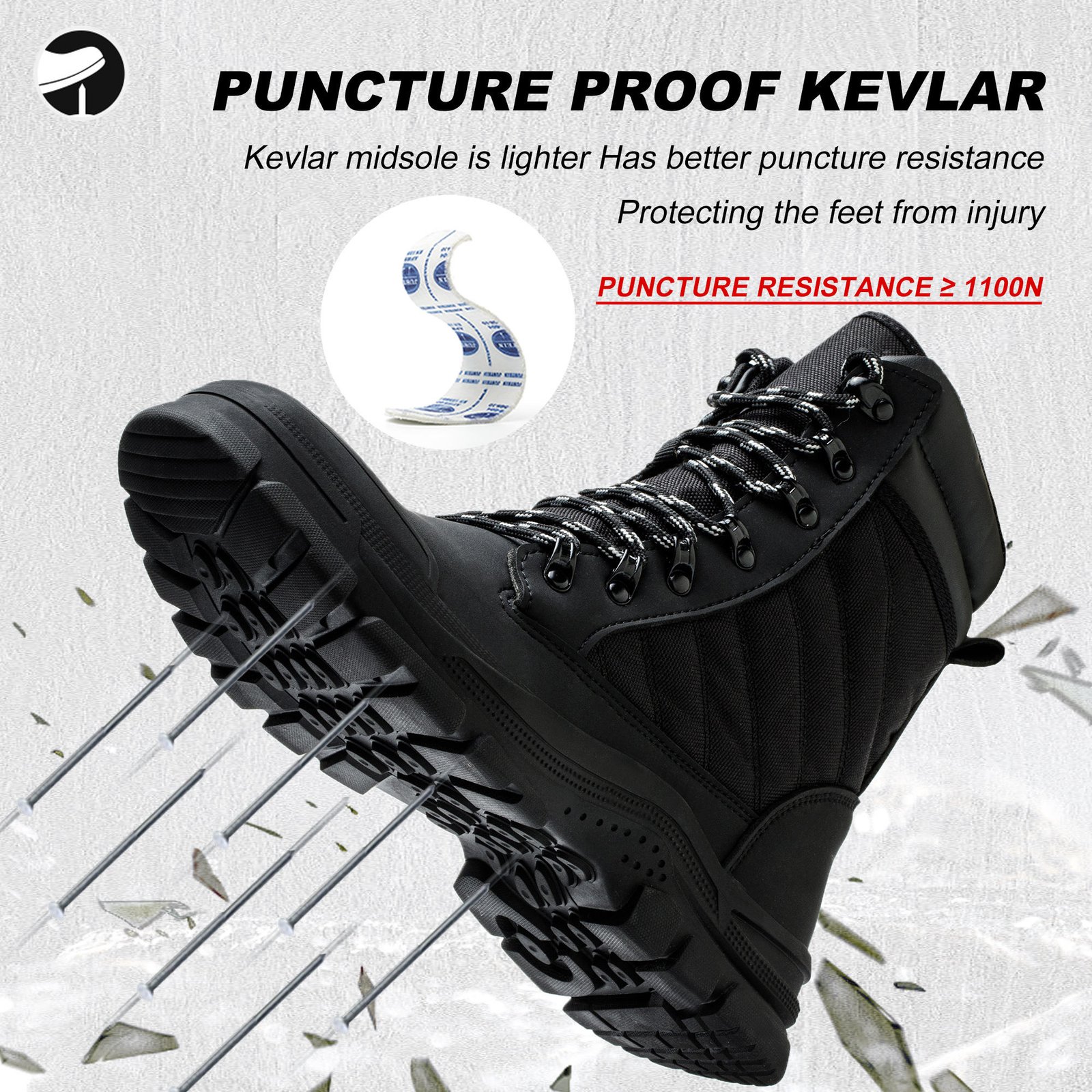 Industrial Grade High-Top Safety Shoes Steel Toe Anti-Impact & Puncture Resistant Dirt & Wear Proof for Warehouse Work