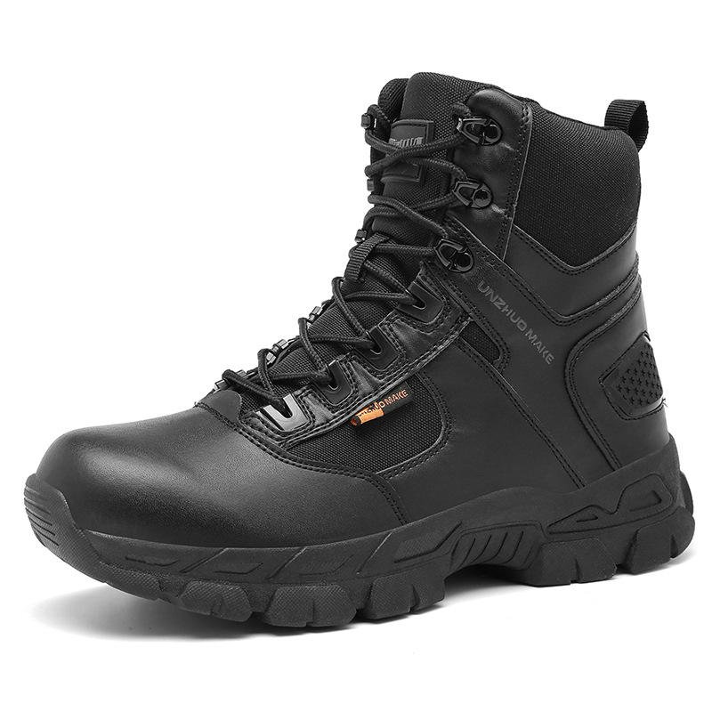 Wholesale Lightweight Men's Tactical Boots Outdoor Training Combat Hiking Winter Season Best Leather Suede Upper Black Color