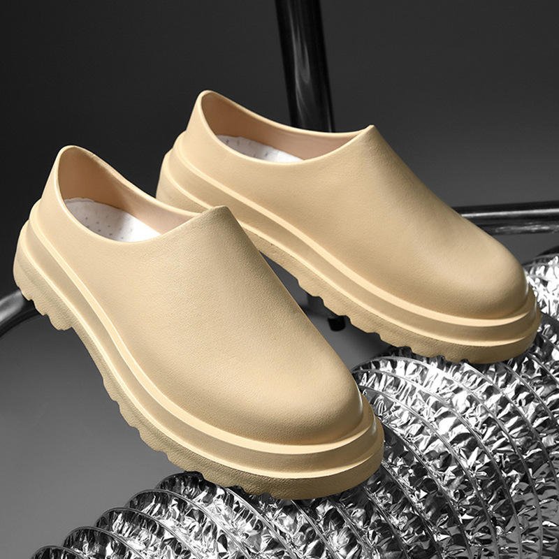 Men's Casual Anti-Slip Shoes Custom Logo Solid Color Waterproof Rain Sandals for Winter Spring Autumn Seasons Soft Outdoor