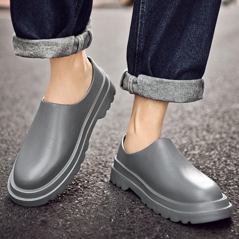 Men's Casual Anti-Slip Shoes Custom Logo Solid Color Waterproof Rain Sandals for Winter Spring Autumn Seasons Soft Outdoor