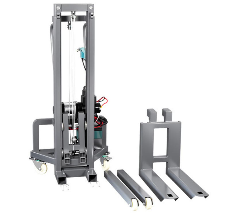 Portable 300KG Load Electric Forklift Truck with Detachable 12V Lead-acid Battery & Polyurethane Tire Fast Delivery