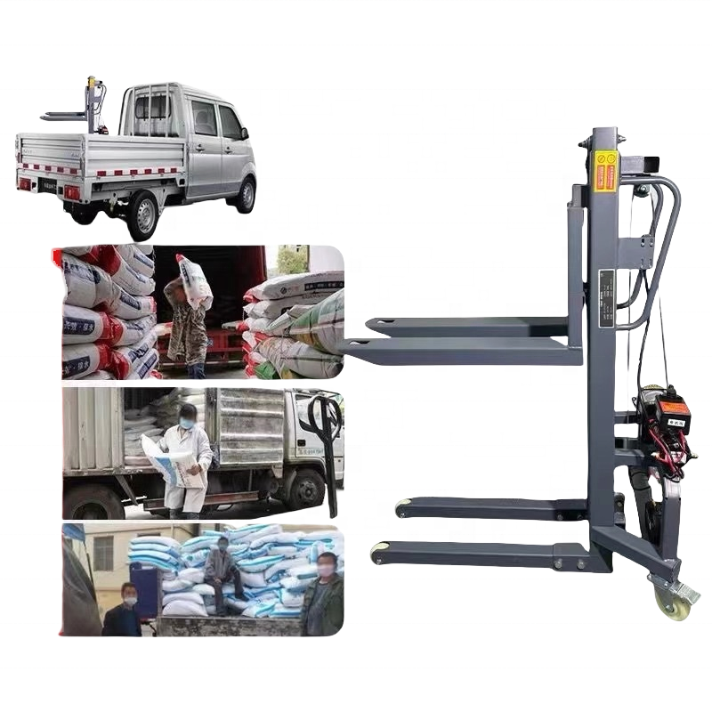 Portable Self-Loading Electric Forklift with Stage Light Box Mini Self-Climb Forklift Mounted on Small Pallet Truck