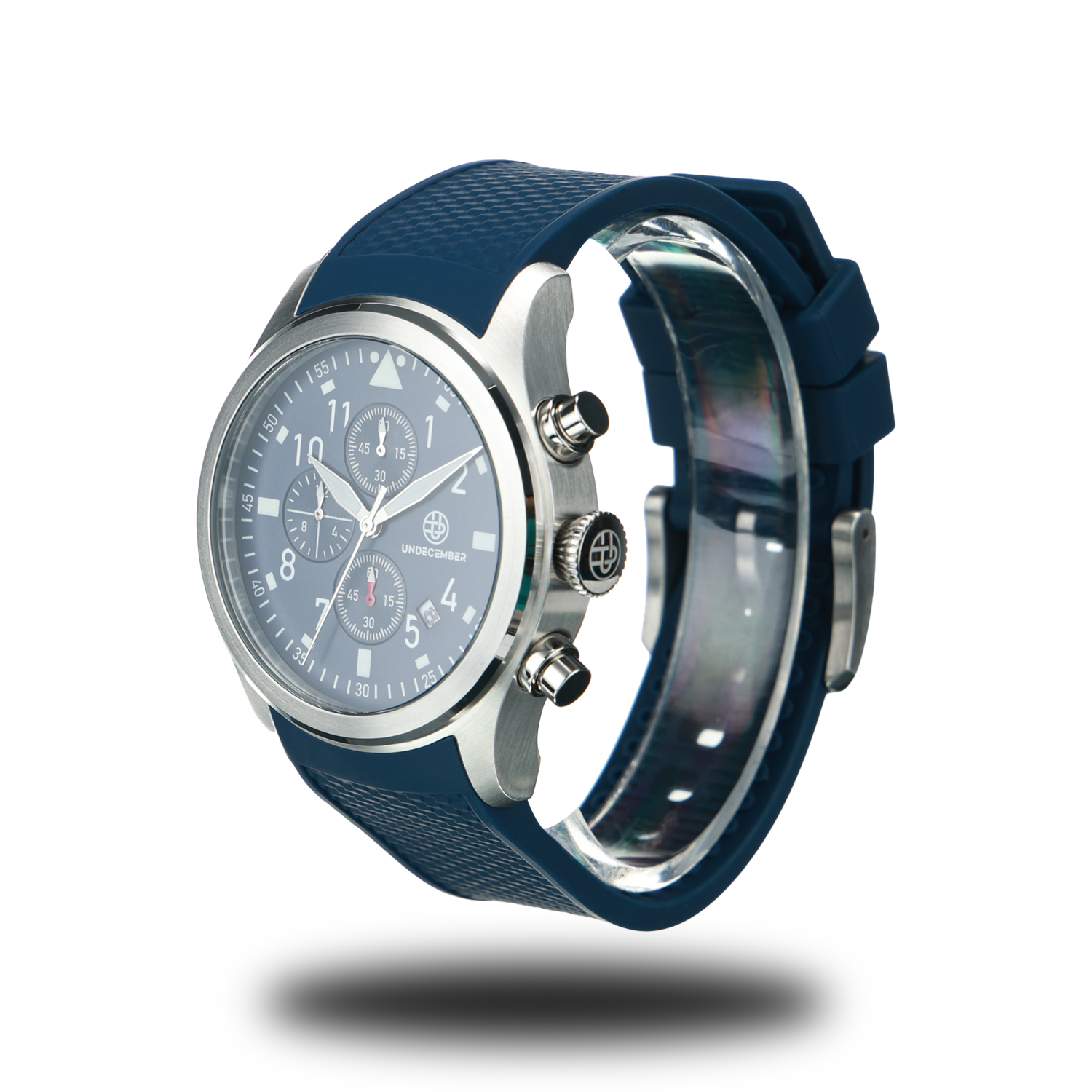 Undecember ODM/OEM Men's Luxury Fashion Quartz Watch Chronograph with Luminous Waterproof Silicone Strap Quartz Watch