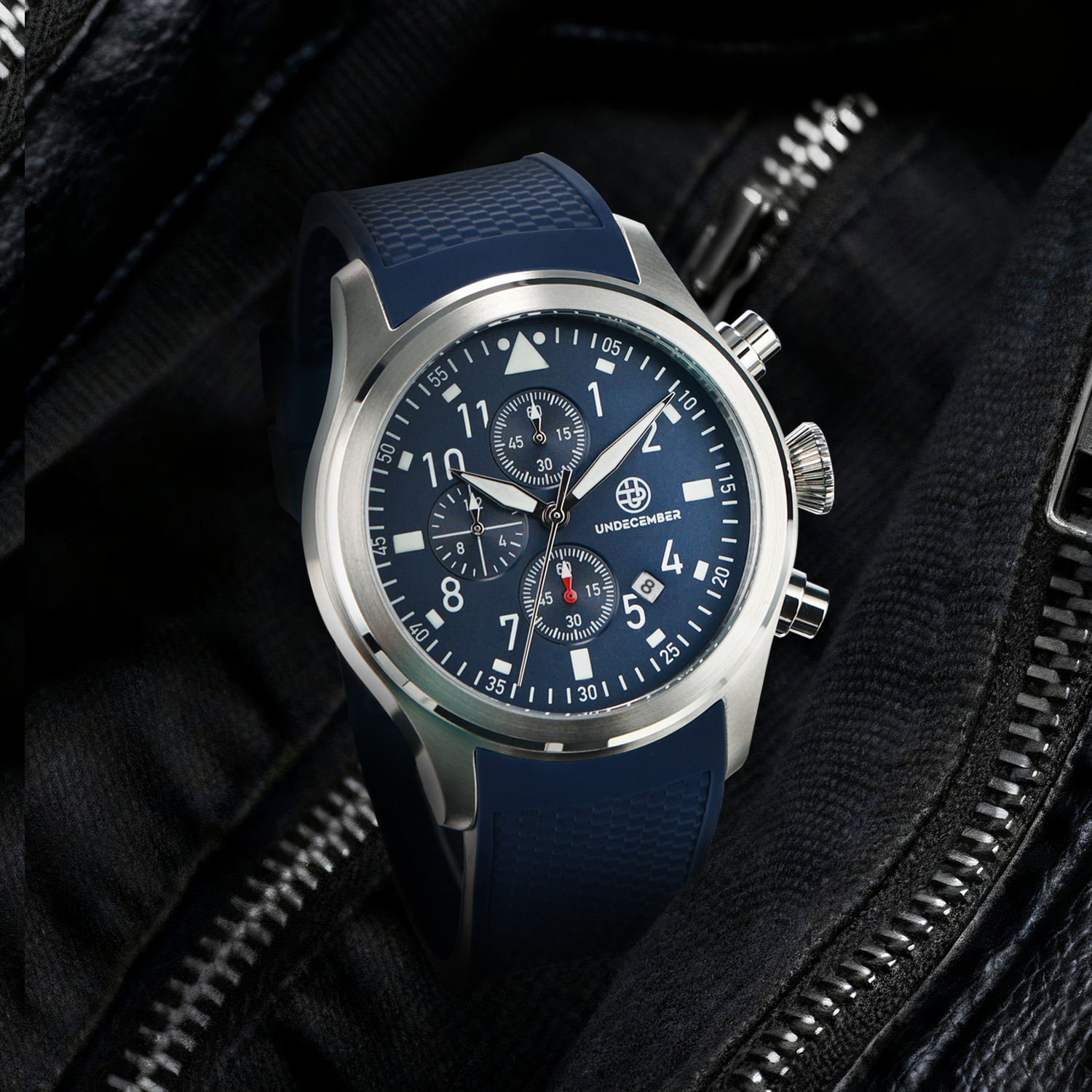 Undecember ODM/OEM Men's Luxury Fashion Quartz Watch Chronograph with Luminous Waterproof Silicone Strap Quartz Watch