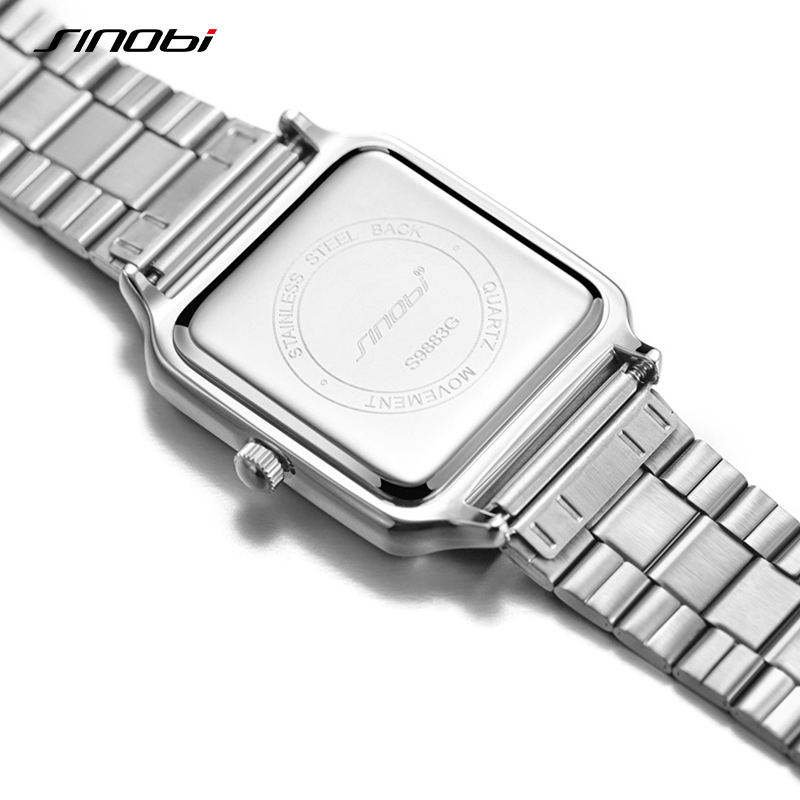 SINOBI S9983G Luxury Business Casual Watch Quartz Stainless Steel Alloy Dial 40mm Waterproof Calendar Function Folding Clasp