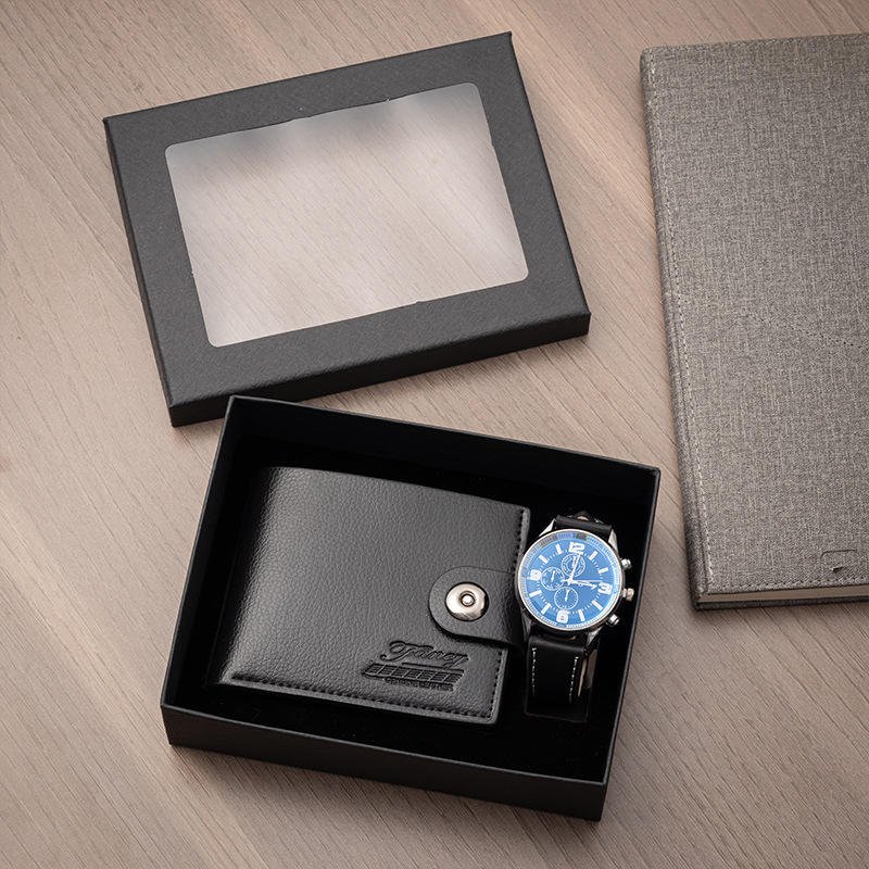 Fancy & Yc M2302 Hot Selling 2PC/set Fashion Quartz Wristwatch + Wallet / Watch + Strap Men Business Gift for Father Husband