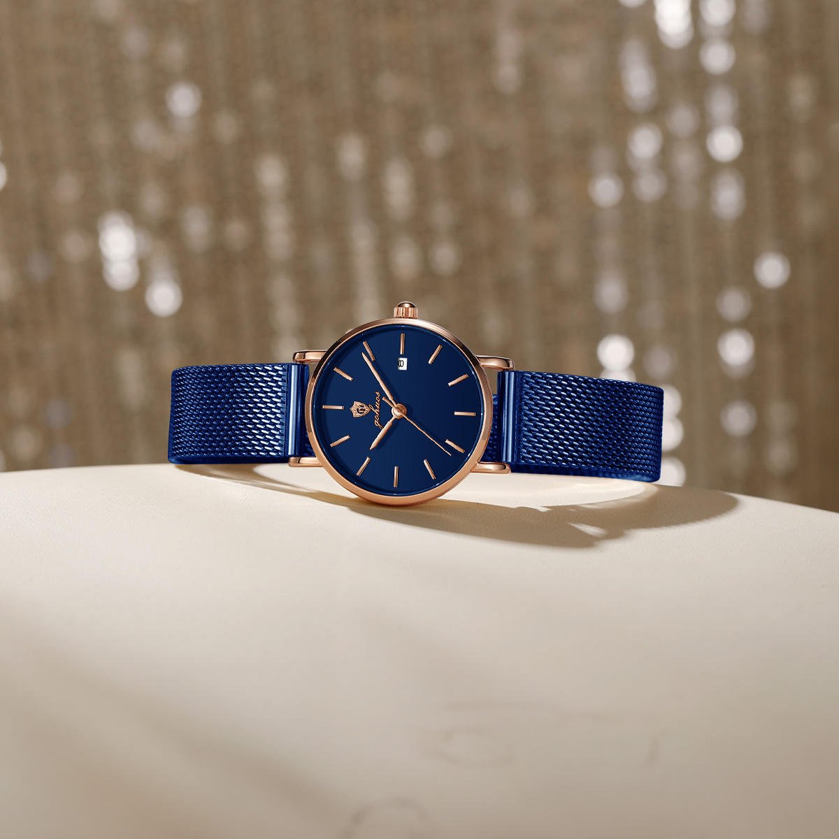 Gohuos 7821 New Arrivals Luxury Quartz Wrist Woman Watch Rose Blue Fashion Waterproof Stainless Steel Female Watch Montre Femme