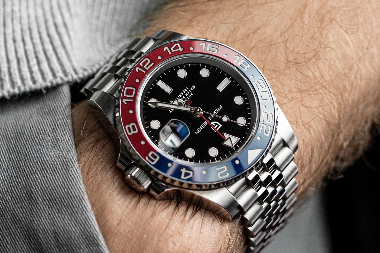 PAGANI DESIGN PD1662 Version GMT Watches Men's Luxury Sapphire Automatic Mechanical Watch 40MM Stainless Steel Waterproof Watch