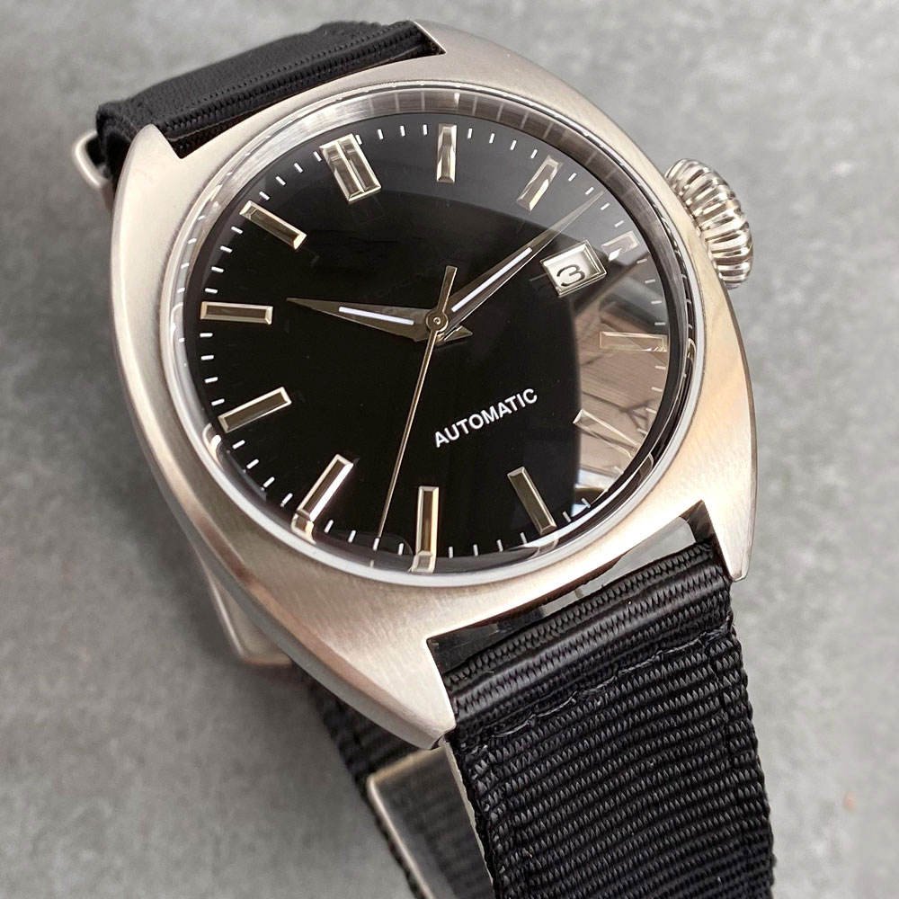 Tandorio Men Automatic Watch 40mm Blue Dial NH35 Movement Domed Sapphire Glass 200M Waterproof Luminous