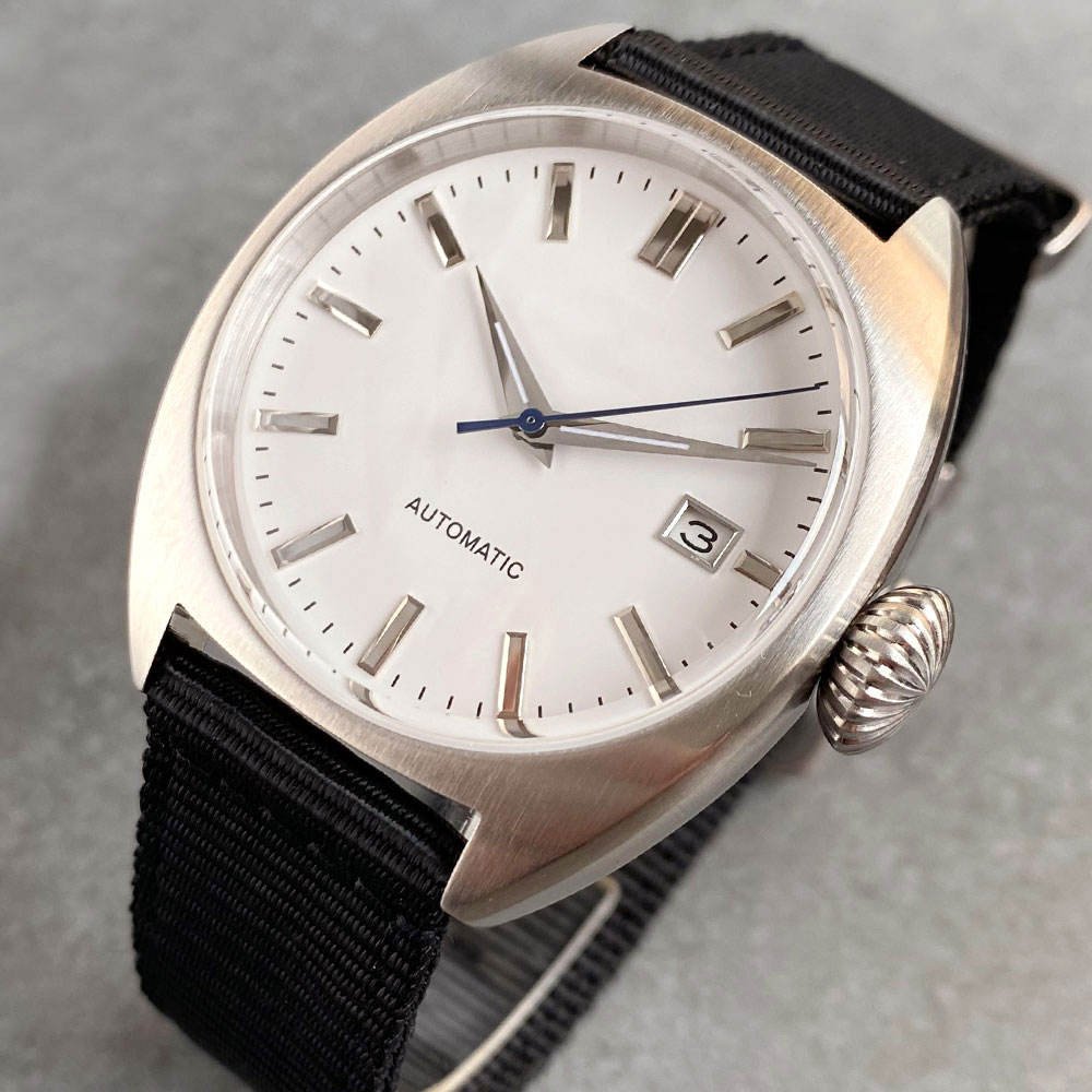 Tandorio Men Automatic Watch 40mm Blue Dial NH35 Movement Domed Sapphire Glass 200M Waterproof Luminous