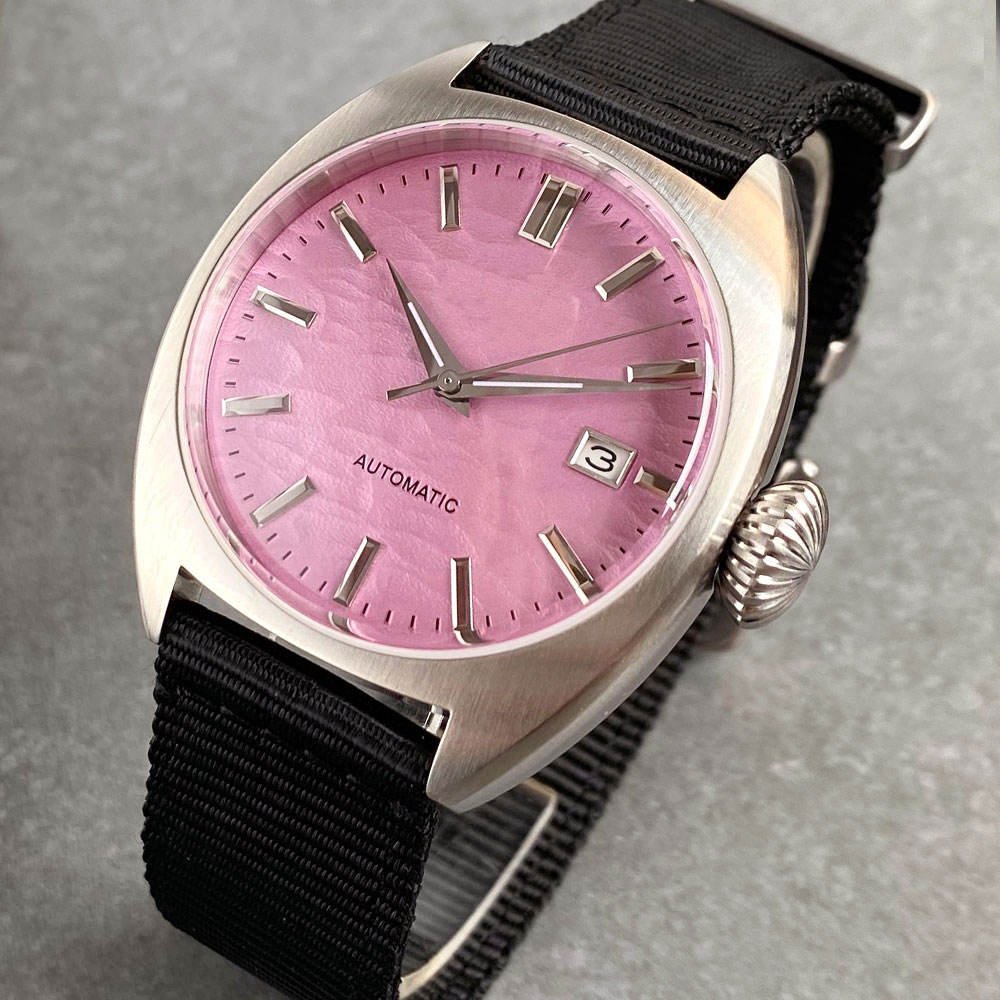 Tandorio Men Automatic Watch 40mm Blue Dial NH35 Movement Domed Sapphire Glass 200M Waterproof Luminous