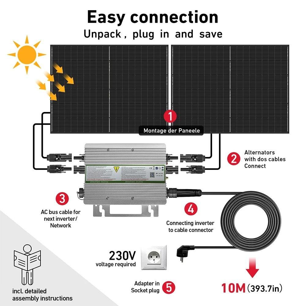 DOKIO m 800W Germany STOCK Balcony Solar Energy VDE Certified EU Speicher Balkonkraftwerk Solar System