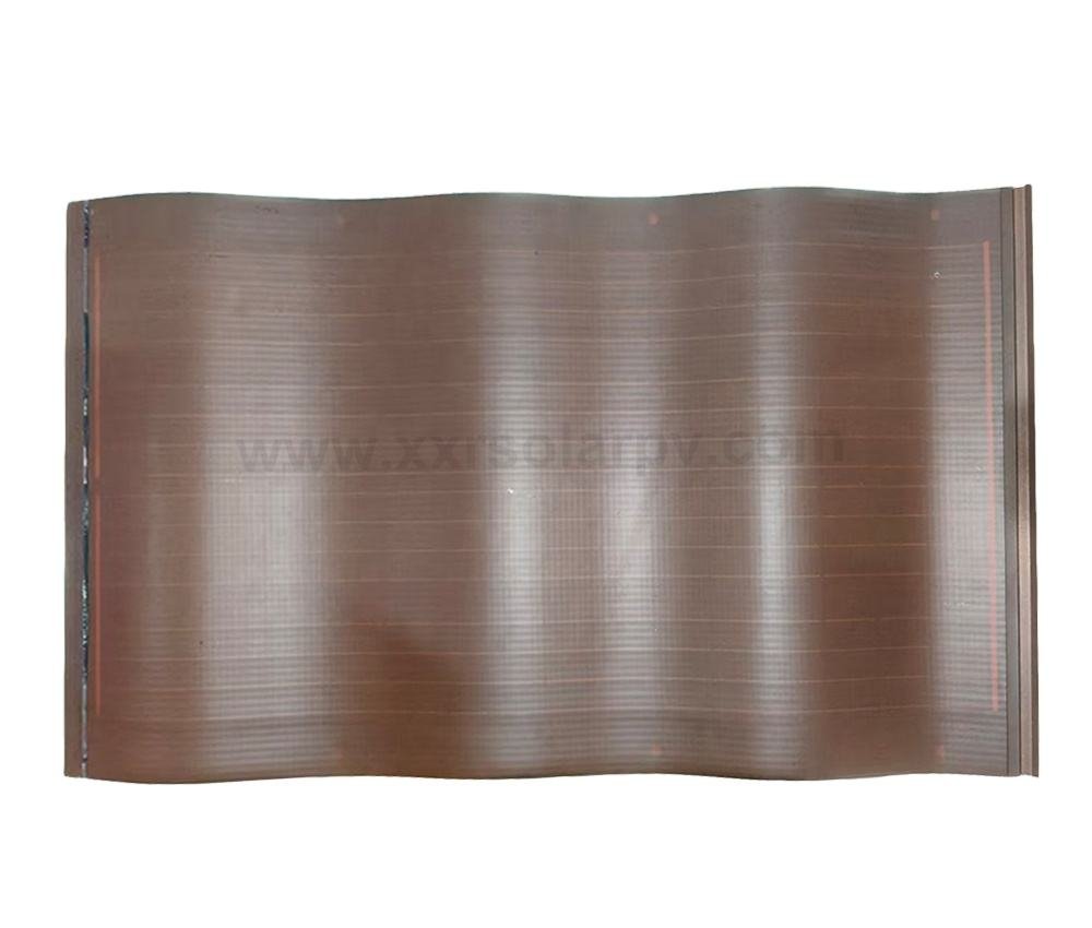 Wholesale Price 75W HJT Monocrystalline BIPV Tiles Roof Solar Panel Red Color Pet Curved Solar Roof Tile Easy to Installation