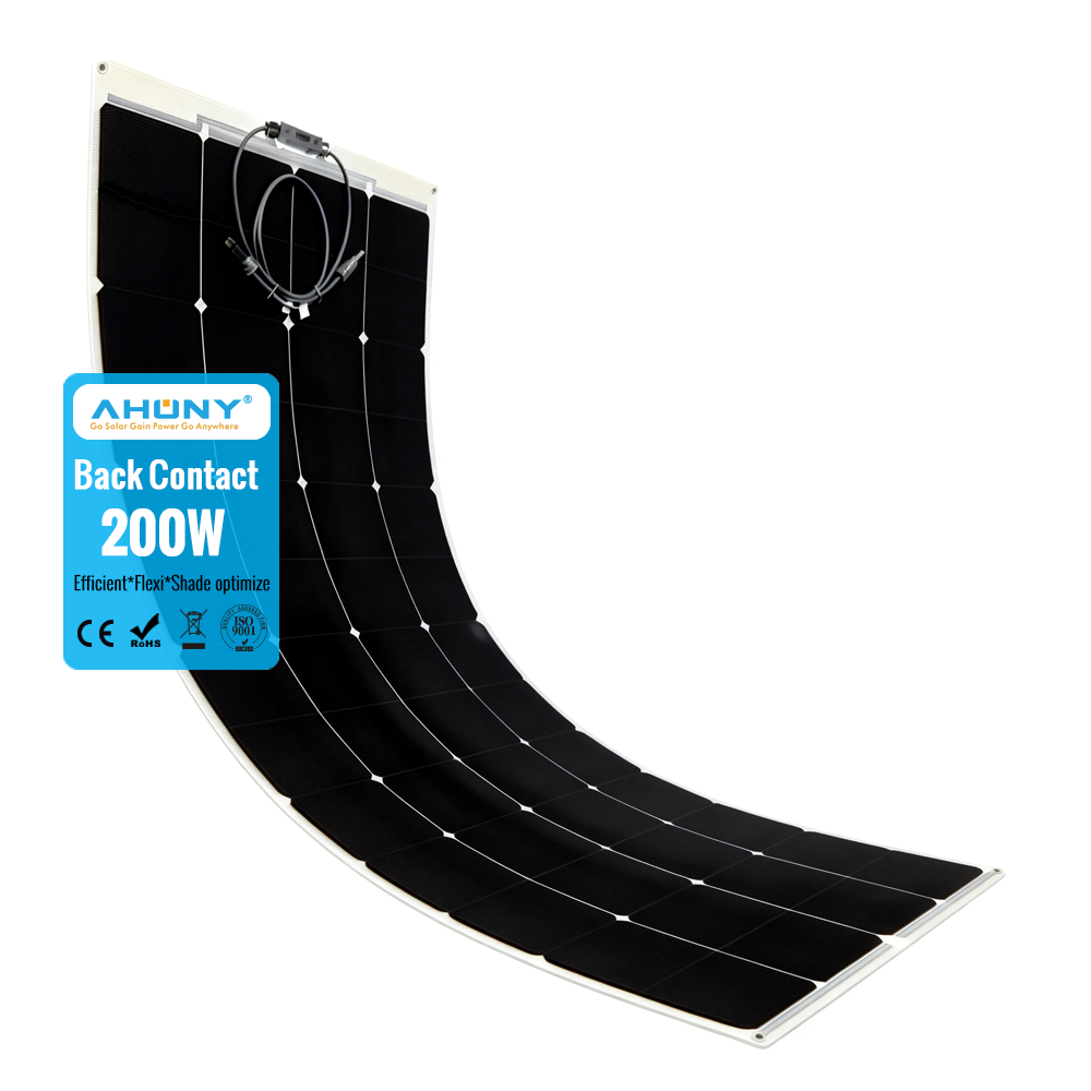 AHONY Bendable Pv Solar 200w Semi Flexible Solar Panel Home Balcony Solar Sheet