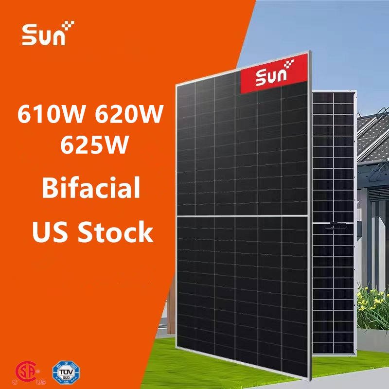Sunplus Competitive Bifacial 610W 620W 625W Topcon Solar Modules for Government Buildings with 25 Years Warranty