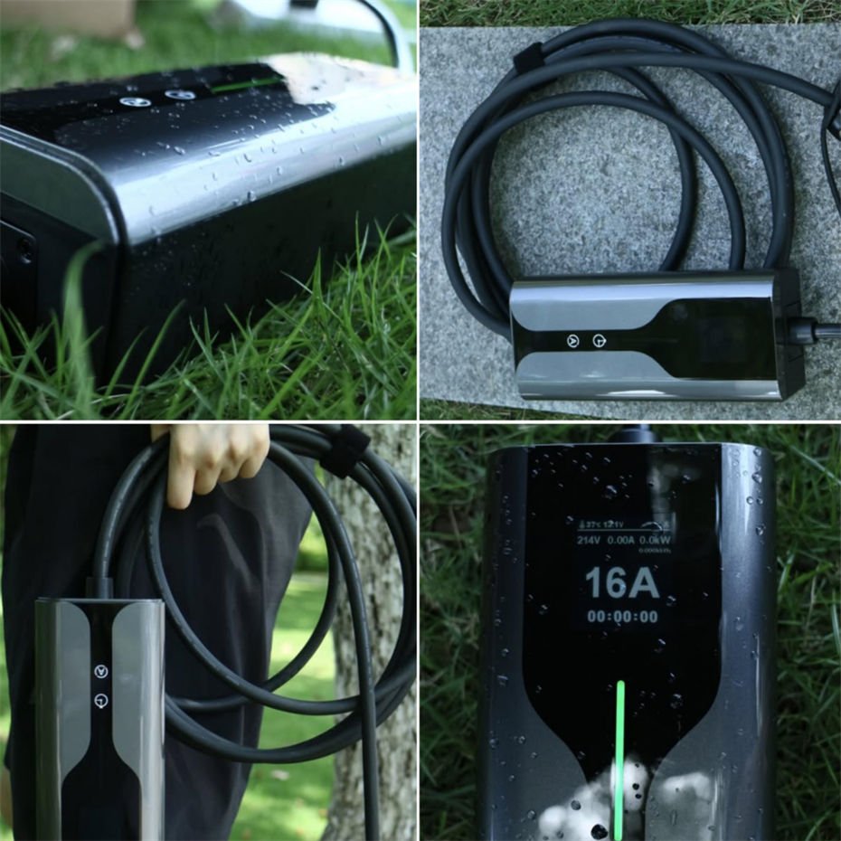 Electric Vehicle 16A Current Switchable Portable EVSE Sae J1772 Type 1 EV Charger for Toyota Nissan Electric Cars