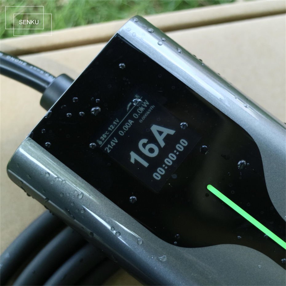 Portable 11KW 16A EV Portable Charger Type2 IEC62196-2 EVSE Charging Box Electric Vehicle Cars Charger CEE Plug 4M Cable