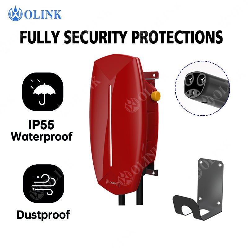 American-Standard 230V AC Electric Vehicle Ev Wallbox Charger 11KW 22KW Tesla 48A 7KW Output 32A Wall Mount IP55 Fast Charging