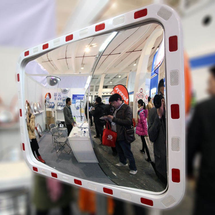 Rectangle Convex Mirror with Adjustable Bracket, Indoor/Outdoor Use