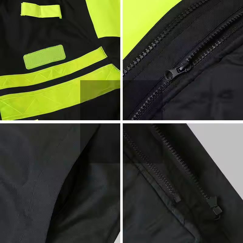Winter Outdoor Worker Rain Coat Uniform Custom Logo High Visibility Reflective Safety Security Workwear Hi Vis Work Jacket