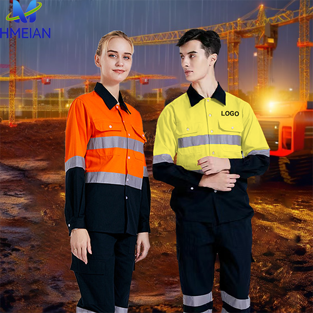 Reflective Cotton Work Wear Worker Clothes Set Construction Industrial Reflective Work Uniform Workwear