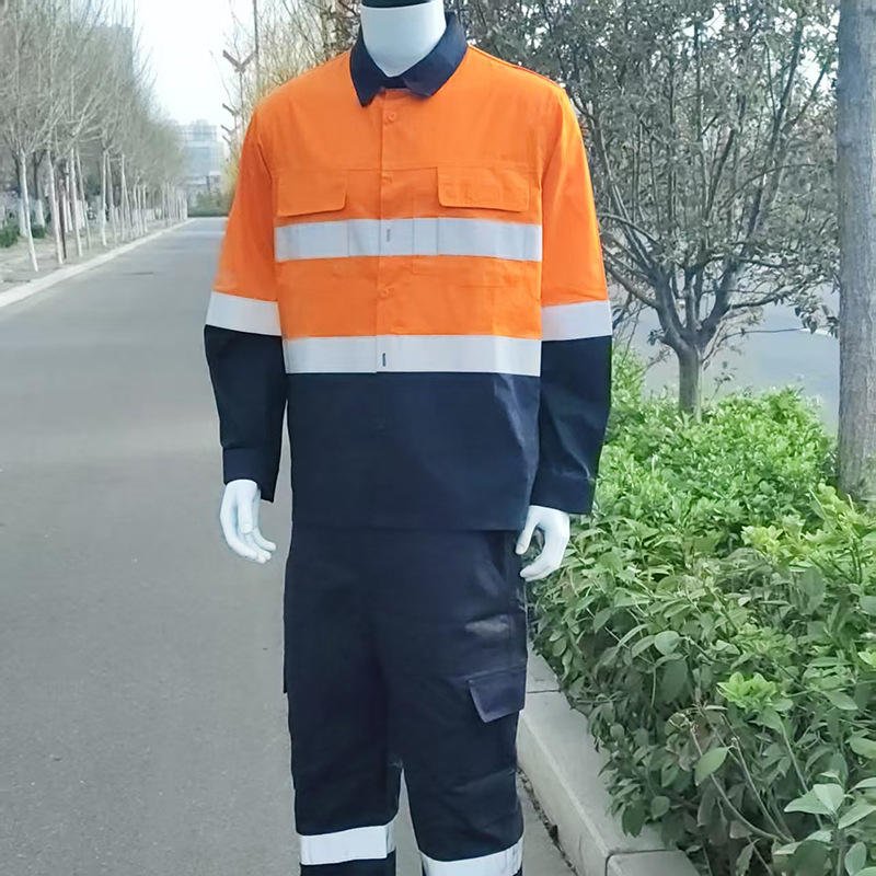 Custom Logo Cotton Work Shirt for Industrial Construction Road Traffic Coal Mechanic Hi Vis Reflective Safety for Security
