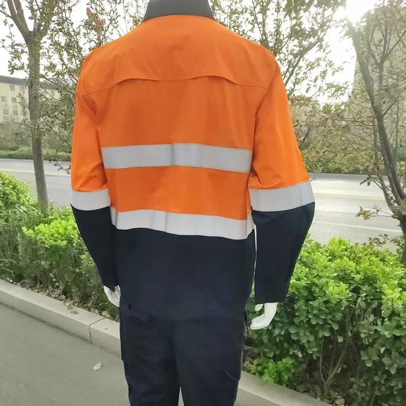 Custom Logo Cotton Work Shirt for Industrial Construction Road Traffic Coal Mechanic Hi Vis Reflective Safety for Security