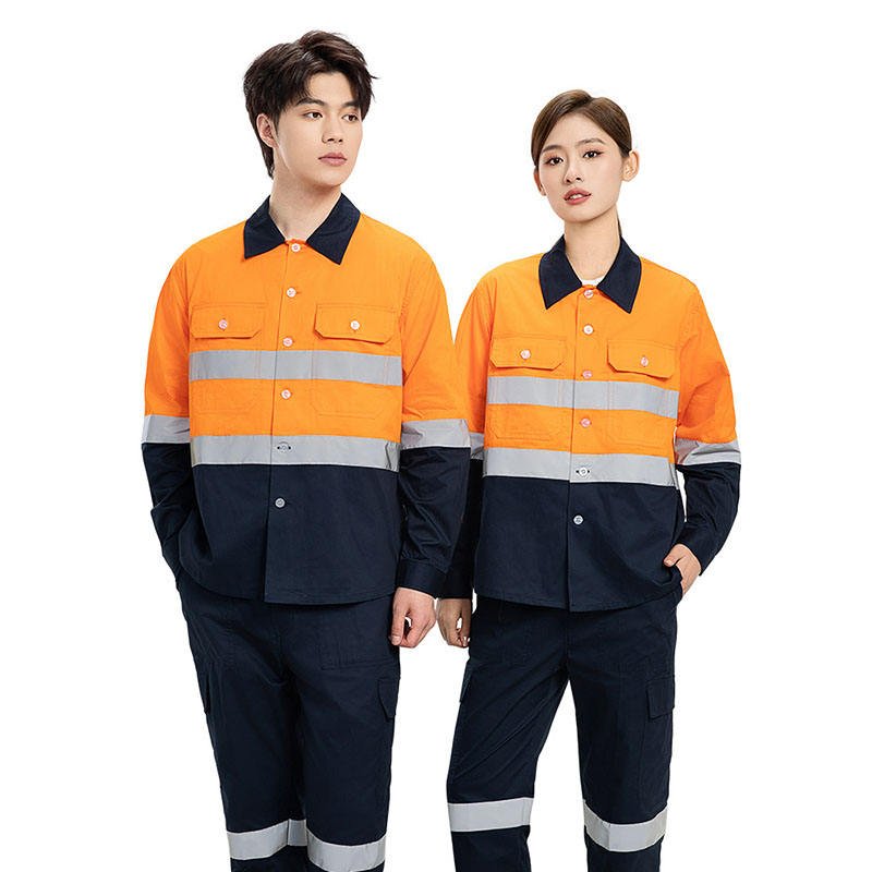 Custom Safety Reflective 100% Cotton Workwear Set - Industrial Work Uniforms for Factory