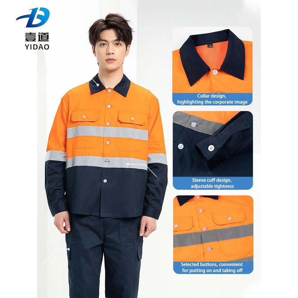 Custom Safety Reflective 100% Cotton Workwear Set - Industrial Work Uniforms for Factory