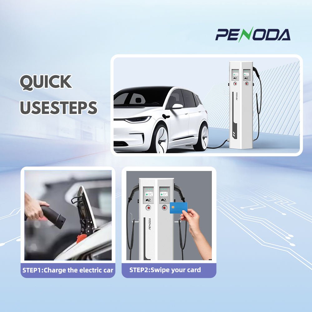 PENODA 22kW Commercial Wall-Mounted EV Charging Station with Type2 Plug 5m Cable OCPP 1.6J New