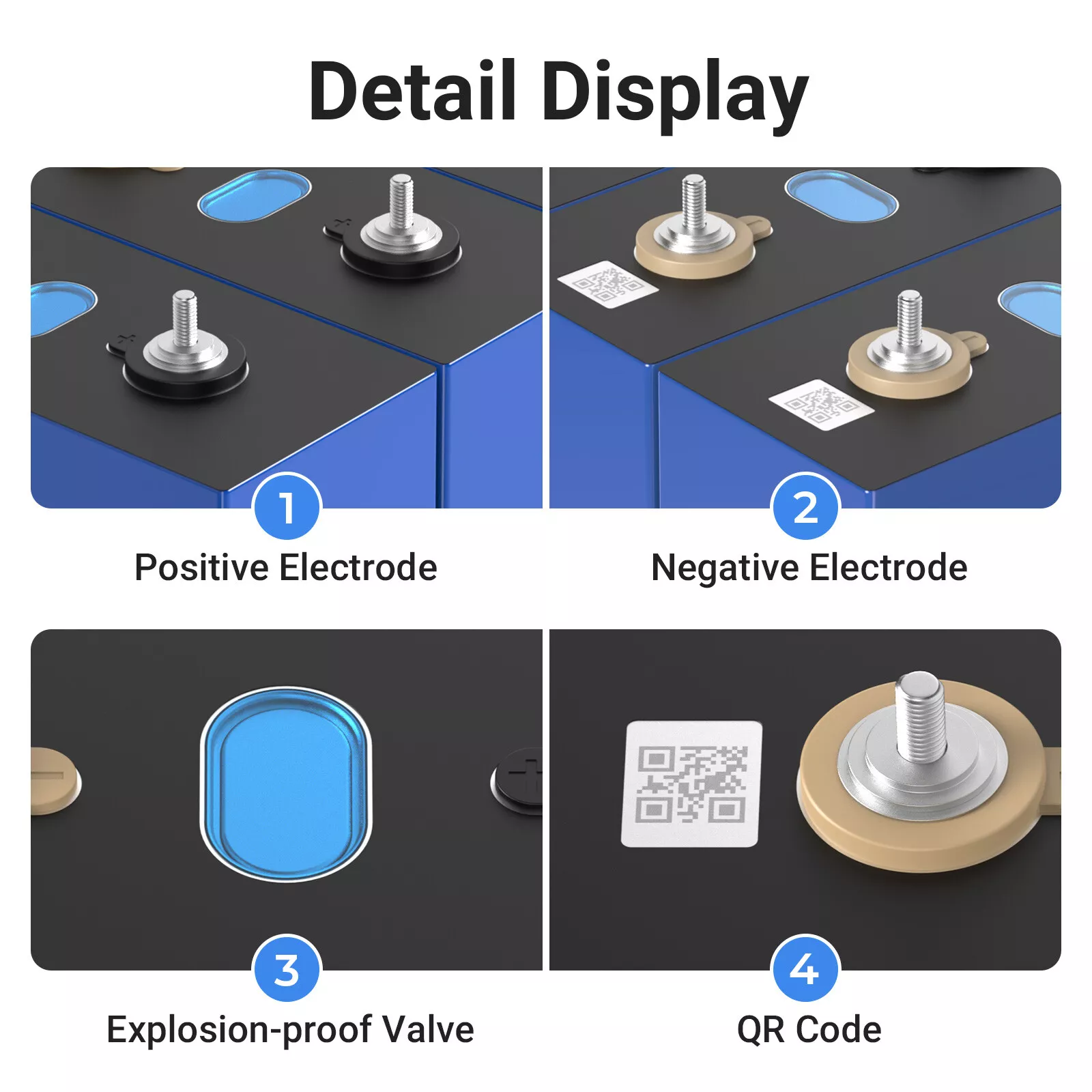3.2V 314Ah Lifepo4 Solar Battery Prismatic Lithium Ion Rechargeable Batteries in Various Sizes 100ah 200ah 320ah 280ah 340Ah