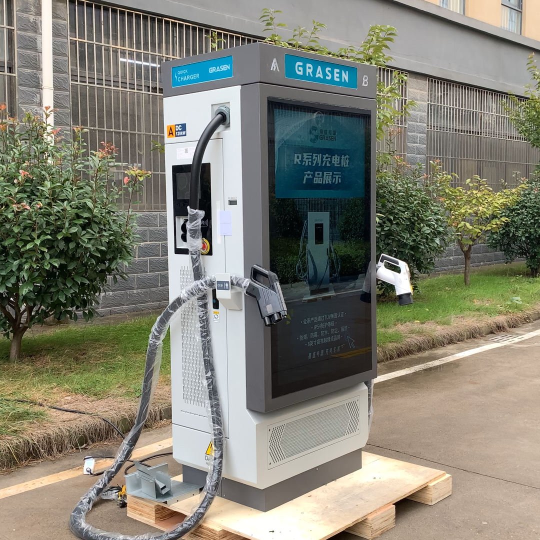 OEM ODM Ev Fast Charger Station 60KW 120KW CCS2 GBT Electric Car Charger for Electric Vehicle with Advertising Screen
