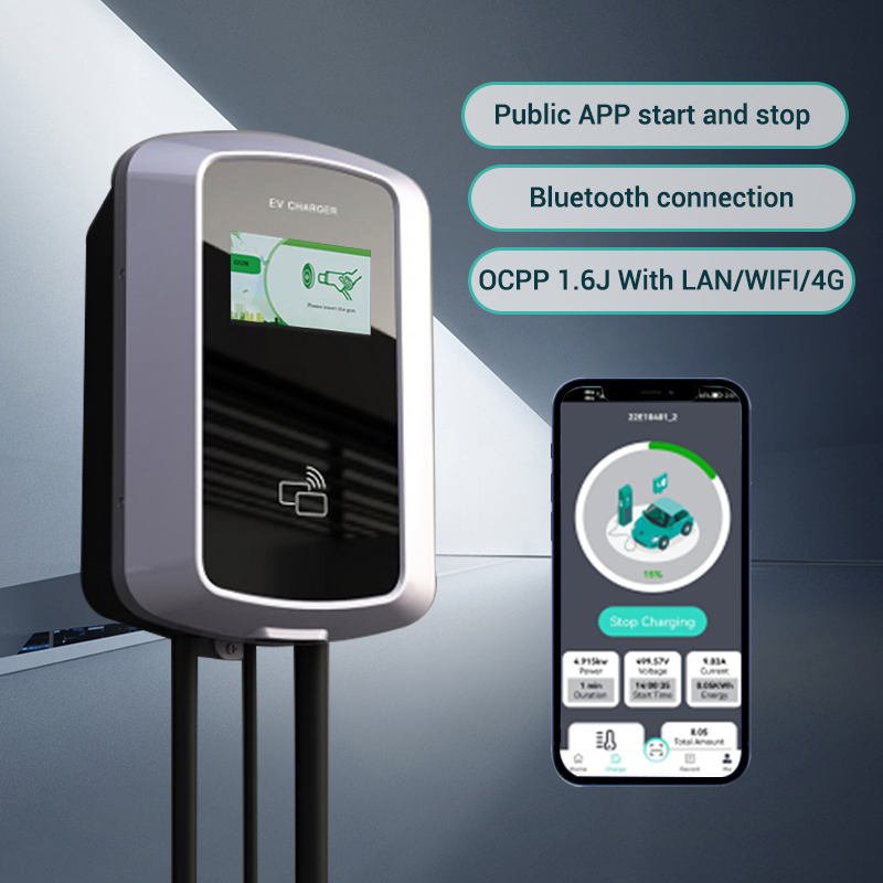 BLUESKY 220V Type 2 7kW CE/RoHS Certified Electric Vehicle Smart Home Commercial Use Charging Station 32Amp Wall-mounted 5m