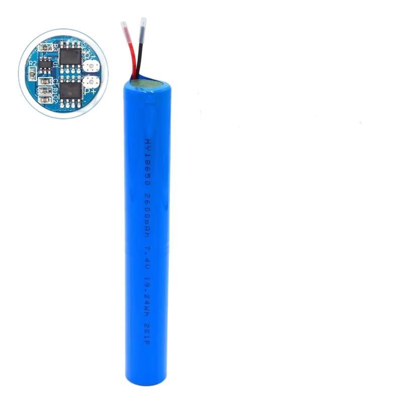 18650 Solid State Lithium Battery 7.4V Two Series Connected Long Strip Light Tube Rechargeable Consumer Electronics 2600mAh