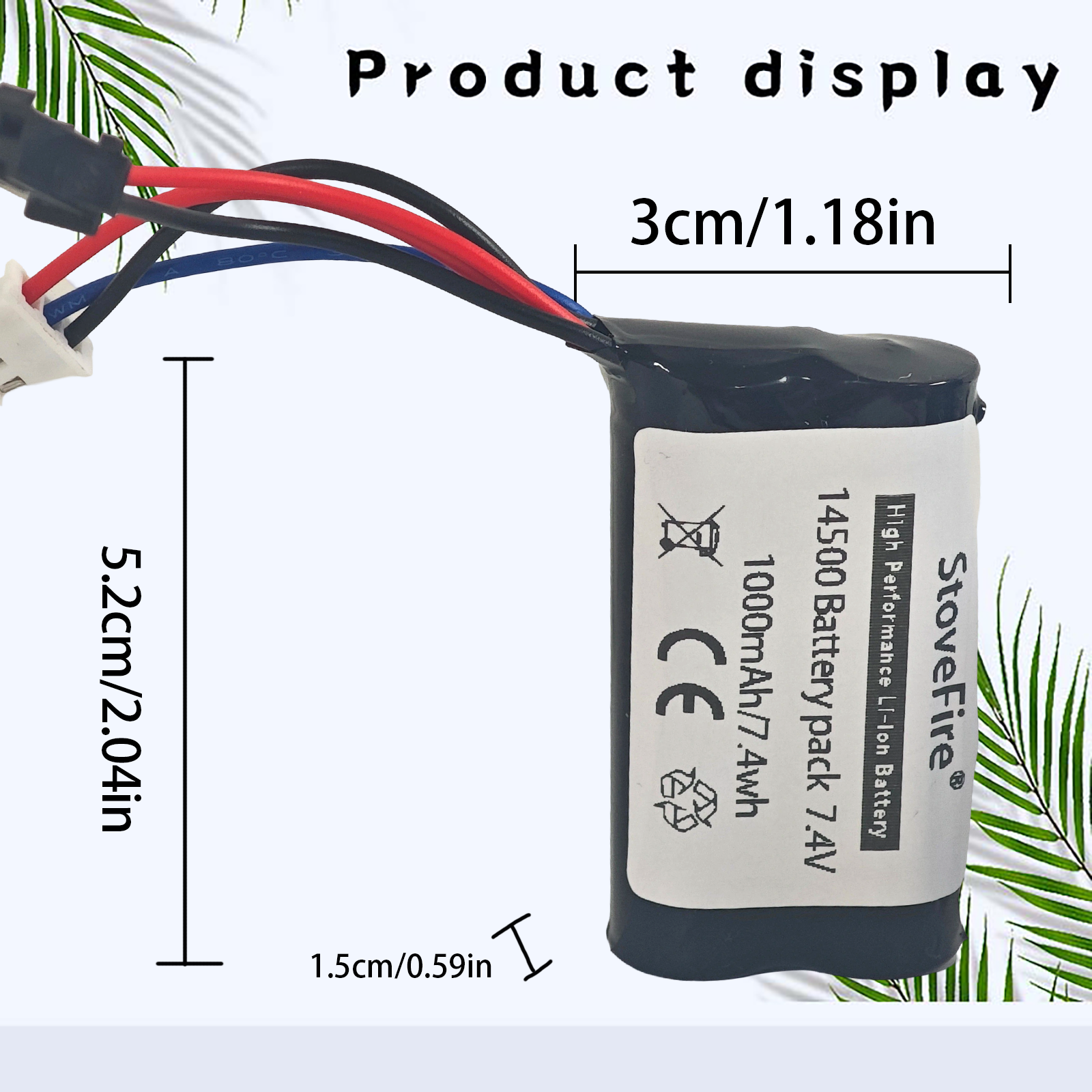 7.4 Volt Lithium Ion Battery 1000mAh 800mah 500mAh Factory Direct 14500 for RC Airplane Wholesale Rechargeable Li-ion Battery