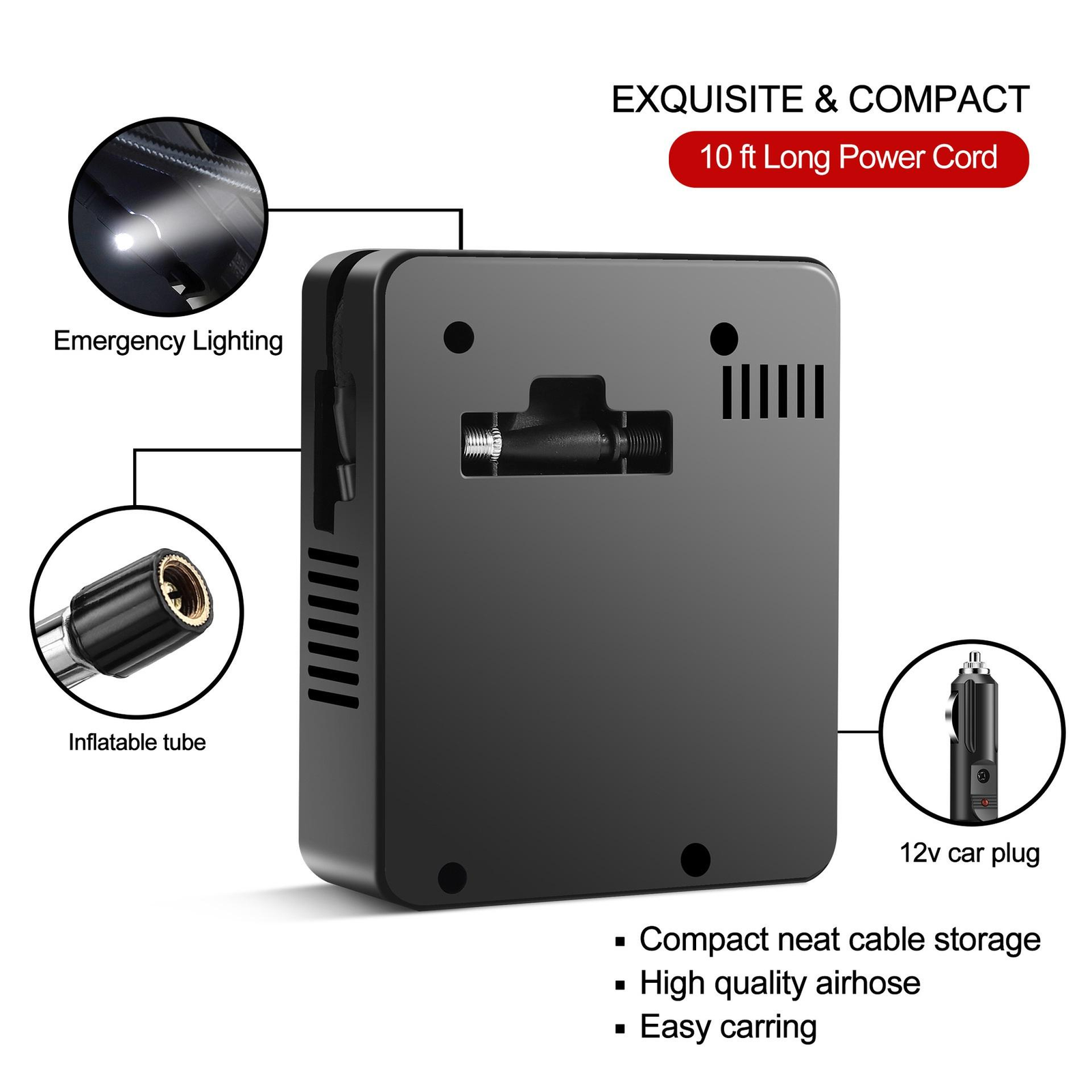 Portable Mini Tire Air Pump for Cars Vehicles Bicycles Basketballs Inflating Pump Inflator Electric Tire Car Pump